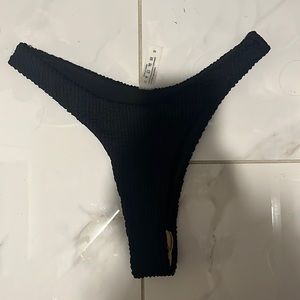 Black ribbed bikini bottoms